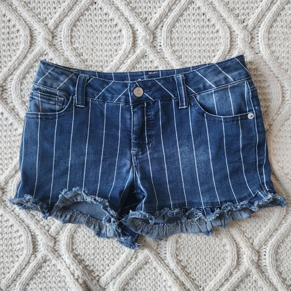 Kids Cat & Jack Denim Striped Shorts w/ pockets - Size 10/12